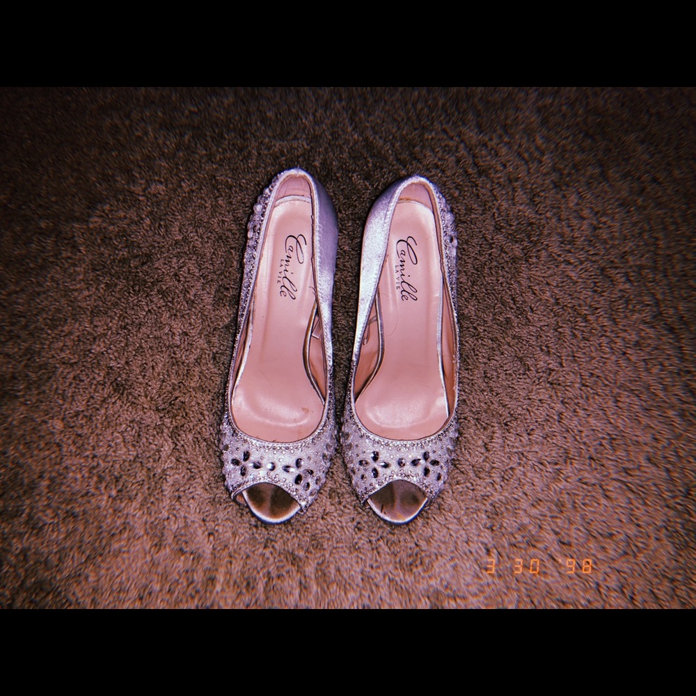 Silver prom shoes!